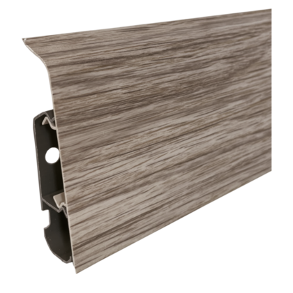 Плинтус напольный ПВХ Qvant Q15 Ясень серебристый 76мм 2,2м