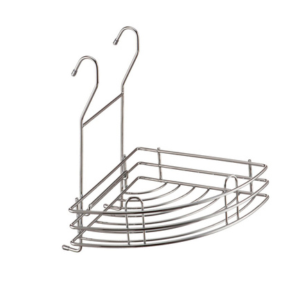 Полка на рейлинг угловая малая, тип-II, хром, 205x205x250 мм