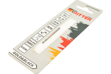 Сверло ц/х двухстор. ф 2,0 HSS-G DIN 1897 RN (в блист, уп.1шт.) Ritter