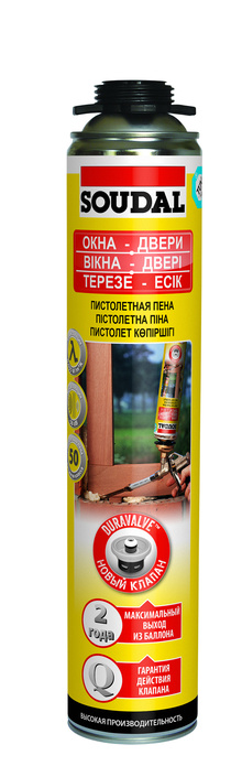 Пена монтажная пистолетная SOUDAL ОКНА ДВЕРИ 750мл