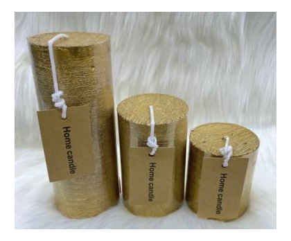 Свеча столбик Art&Home 7,5х6 см, золото, арт. MUSJ675-J