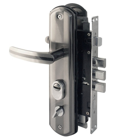 Замок врезной N201-68 П(N200 (96)-68мм) (матовый никель) NORA-M