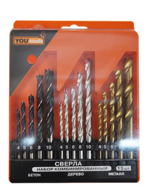 Набор сверл Yourtools 15 шт