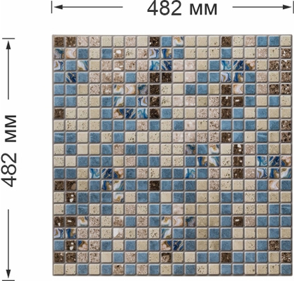 Панель ПВХ самоклеящаяся Grace мозаика Фокси 482х482 мм