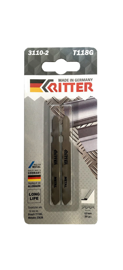 Пилка к эл.лобзику Ritter Т118G по стали (к-т 2шт)