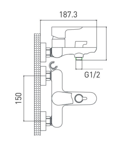 Смеситель для ванны кор.нос GROSS AQUA 2515288С Space