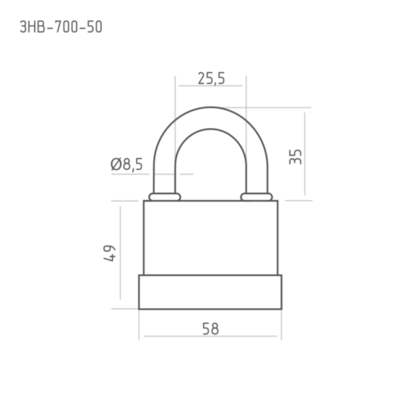 Замок навесной всепогодный ЗНВ-700-50 58мм 3кл. НОРА-М