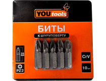 Бита PZ2х 25 мм (к-т 10шт) YOURTOOLS