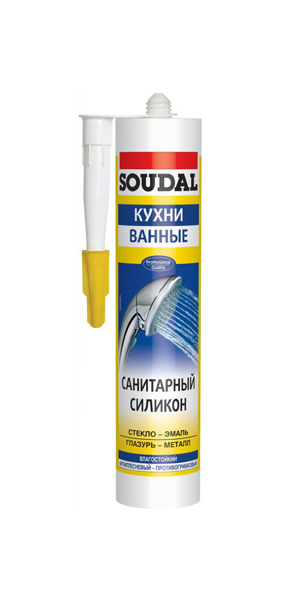 Герметик силиконовый санитарный Soudal прозрачный 280 мл