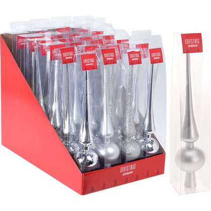 Верхушка елочная CAN208210, 29,5 см, полистирол, серебро