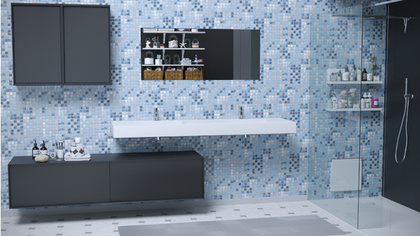 Панель ПВХ самоклеящаяся Grace мозаика Океан 482х482 мм