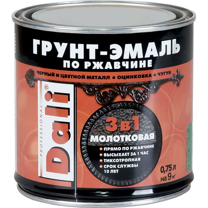 Эмаль DALI Молотковая по ржавчине 3 в 1 (750мл, коричневый)