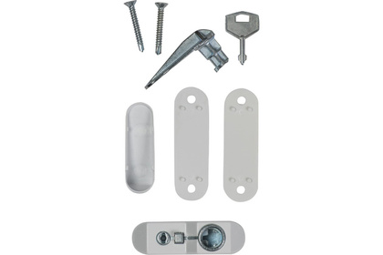 Замок блокиратор металл с цилиндром и 2 ключами белый арт У1-2459.Б Левша