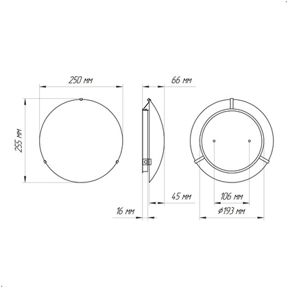 Светильник наст.-потол. Контур 250 НПБ 01-60-130 М15 мат.б./кл.мет. (1*60Вт, E27)
