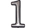 Цифра дверная Большая пластик 1 (хром) клеевая основа