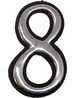 Цифра 8 50мм. пластм. клеящ. хром