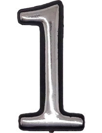 Цифра 1 50мм. пластм. клеящ. хром