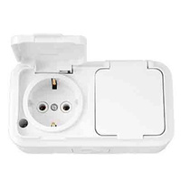 VIKA бел. Розетка 2-гнездн. с/з IP54 РА16-303, ОККО