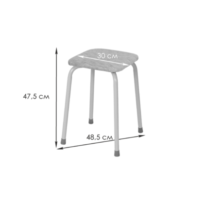 Табурет квадратный «Пенёк крепкий 224» с ЛДСП, серый, цвет сиденья серый (v.000 с ЛДСП)