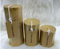 Свеча столбик Art&Home 7,5х6 см, золото, арт. MUSJ675-J