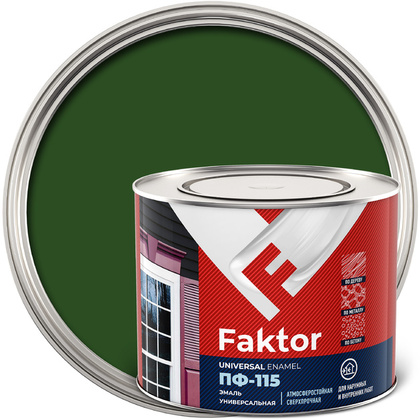Эмаль ПФ-115 FAKTOR зеленая 1,9 кг