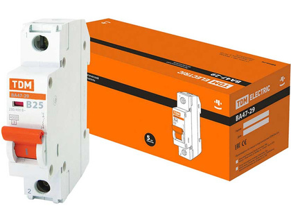 Выключатель автоматический TDM ВА 47-29 1Р 25А (В) 4.5кА / SQ0206-0012