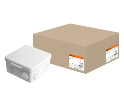 Коробка распаячная ОП 100х100х55мм, крышка, IP54, 8вх.  SQ1401-0113 TDM