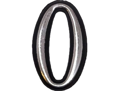 Цифра дверная Большая пластик 0 (хром) клеевая основа