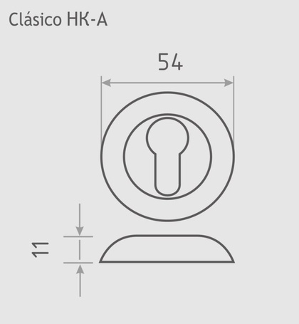 Накладка под ключ NORA-M НК-А, матовое золото