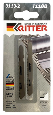 Пилка к эл.лобзику Ritter Т118B по стали (к-т 2шт)