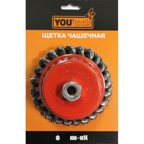Щетка радиал. провол. жесткая ф100хМ14 (вогнут,круч.пров) J-9009 YOURTOOLS
