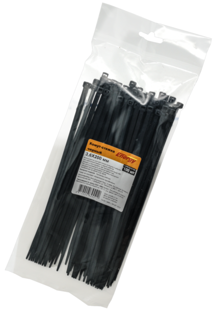 Хомут-стяжка 3,6х200мм Energy (черный) 100шт