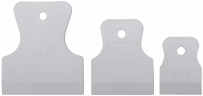 Набор шпателей 40/60/80мм КУРС РОС резиновых ,белые