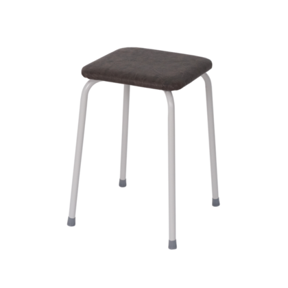 Табурет квадратный Пенек легкий 184 с ЛДСП, серый, цвет сиденья коричневый (v.000 с ЛДСП)