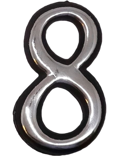 Цифра 8 50мм. пластм. клеящ. хром