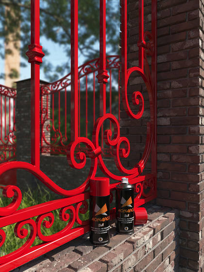 Грунт-эмаль по ржавчине 3в1 Monarca RAL3020 светофорно-красный 520мл