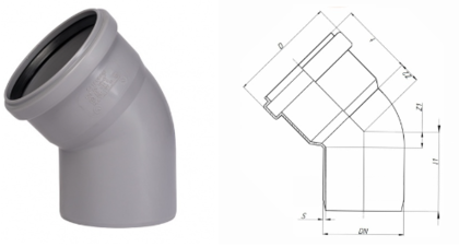 Отвод HTB ф50ммх45 OSTENDORF (112120)