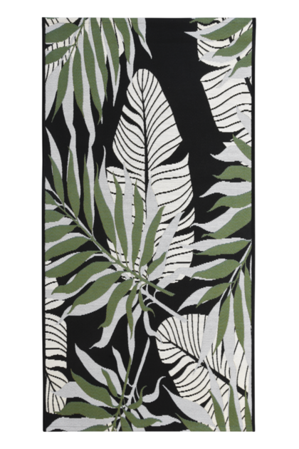 Ковер-циновка Borneo 80х150 см листья чёрный 6956-3-80150