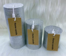 Свеча столбик Art&Home 10х6 см, серебро, арт. MUSJ610-Y