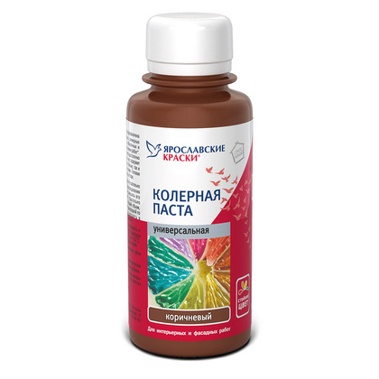 Паста колерная Ярославские краски универсальная коричневый 0,1 л