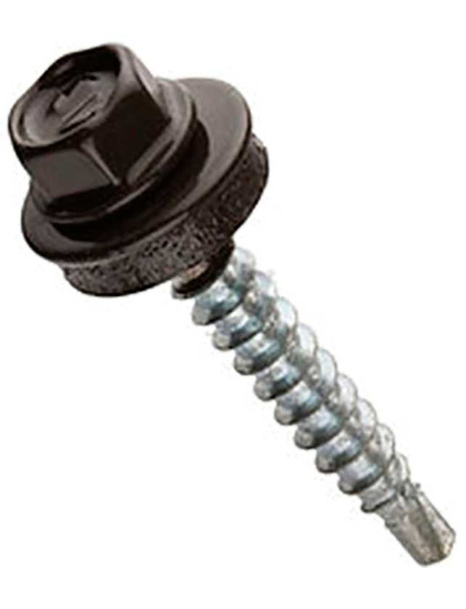 Саморез кров. 4,8х29 RAL 8019 серо-коричневый (200шт)