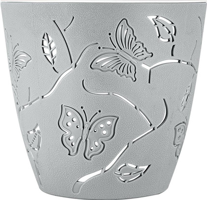 Горшок для цветов Butterflies, 0,7л, D115мм, жемчужно-серый