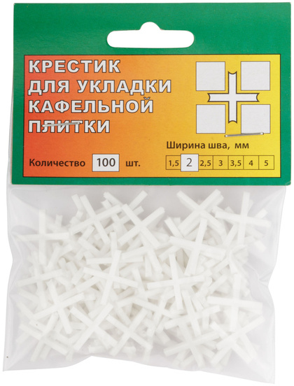 Крестик д/плитки 2мм 100шт РОС