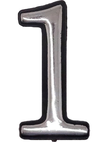 Цифра 1 50мм. пластм. клеящ. хром