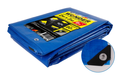 Тент строительный с люверсами WUNDER 80г/м2 2х3м (S=6м2)