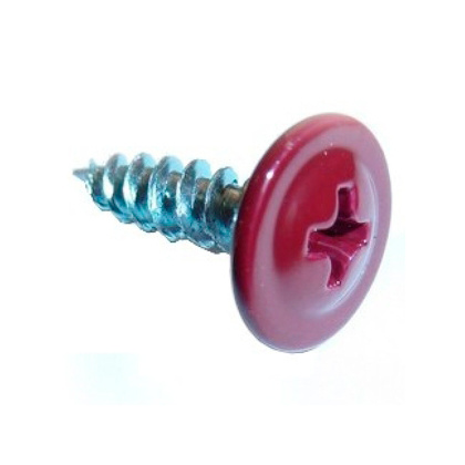 Шуруп по мет. 4,2х16 RAL 3005 темно-красный п/шайба острый (20шт) оцинк.