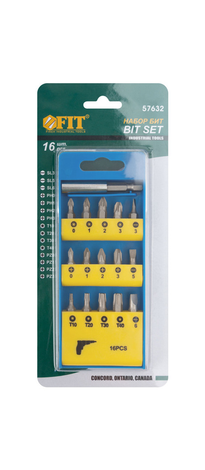 Набор бит (15 шт) + адаптор FIT