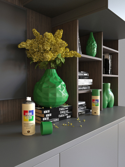 Краска аэрозольная RAL6029 Зеленая Мята CORALINO SATIN полуматовая 520мл