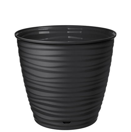 Горшок для цветов Saffron 2,6 л с поддоном, 16*17 см (черный)221610230/02
