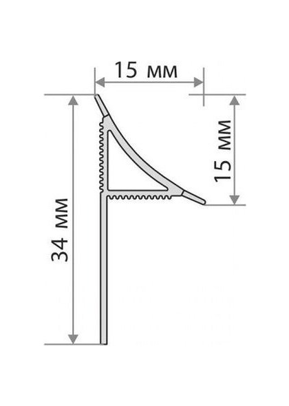 Угол (бордюр) д/ванн и столешниц на плитку ПВХ 1,85м  ВС25